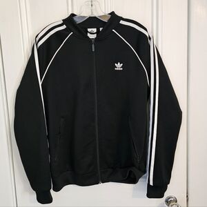 Adidas Originals Superstar Track Jacket Womens Medium Black CE2392 Retro Stripes